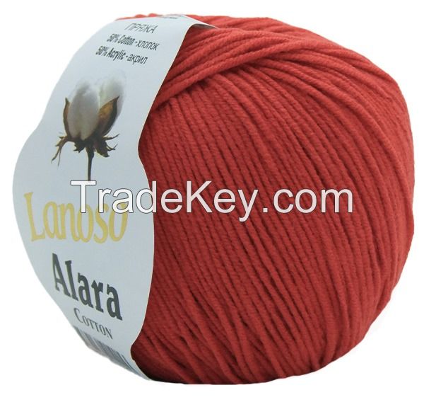 ALARA HAND KNITTING YARN 2, 8Nm.-P Gizza Cotton-P Acrylic(140Mt)50GRAMM