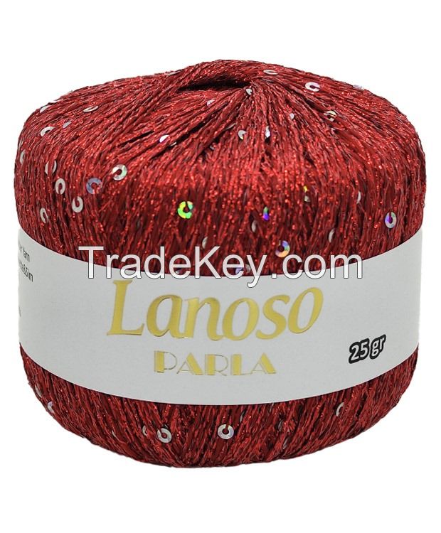 PARLA FANCY HAND KNITTING YARN PAYETTED    Glitter Yarn-Payette