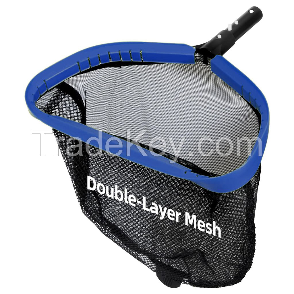 Upgraded Self-Repair Pool Net, Pool &amp; Pond Cleaning Skimmer with Heavy Duty Nylon Net - Fine Mesh, Aluminum Frame, Deep Trash Bag, Skimmer Net, Leaf Rake, pool rake, pool net