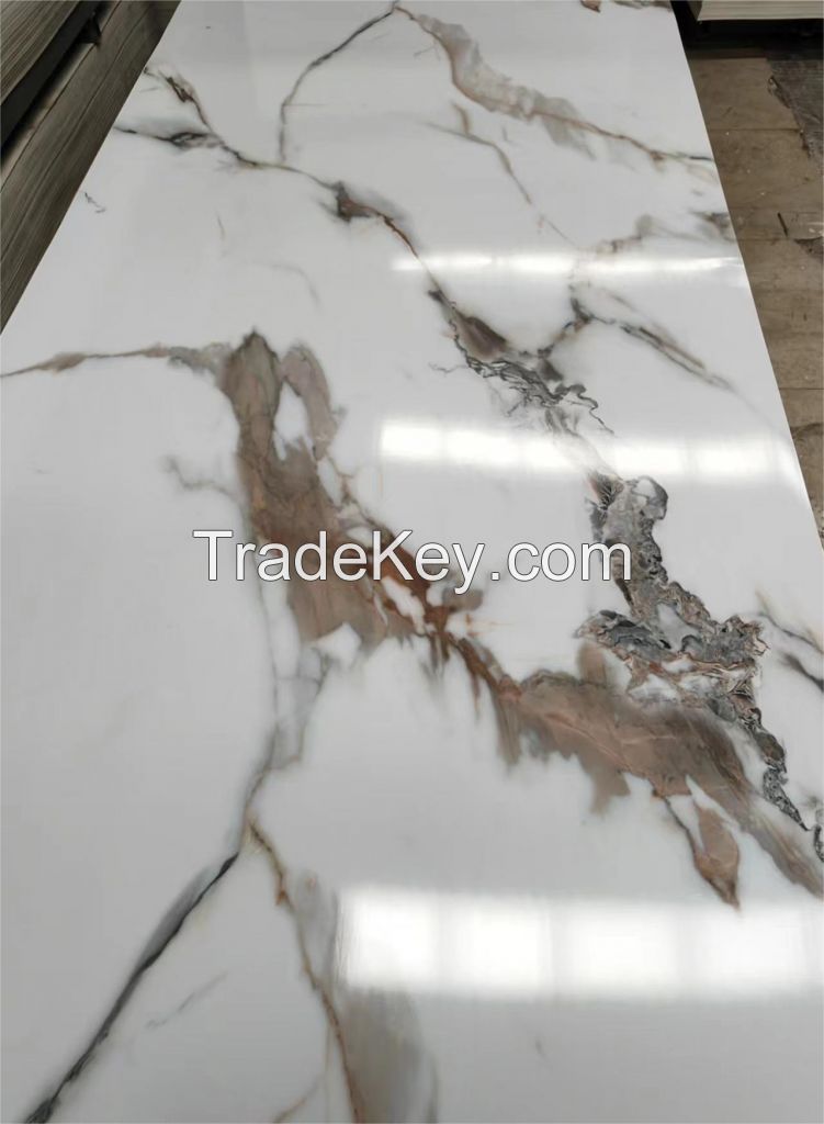 High Glossy UV Board PVC Marble Sheet Indoor Decor