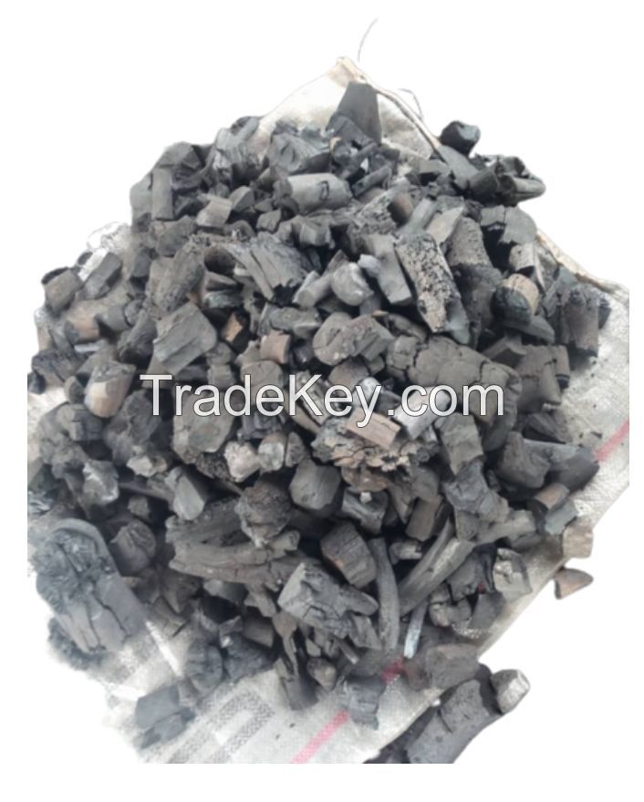 Dried hard wood charcoal