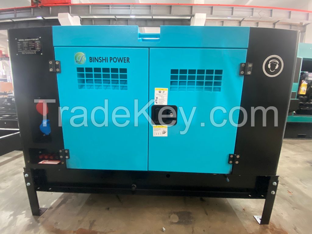 binshi power Ricardo engine 113kva standby electric power generators silent type 6 cylinders water cooled diesel genset  