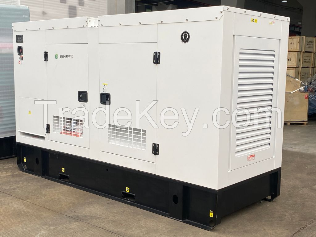 binshi power Ricardo engine 113kva standby electric power generators silent type 6 cylinders water cooled diesel genset  