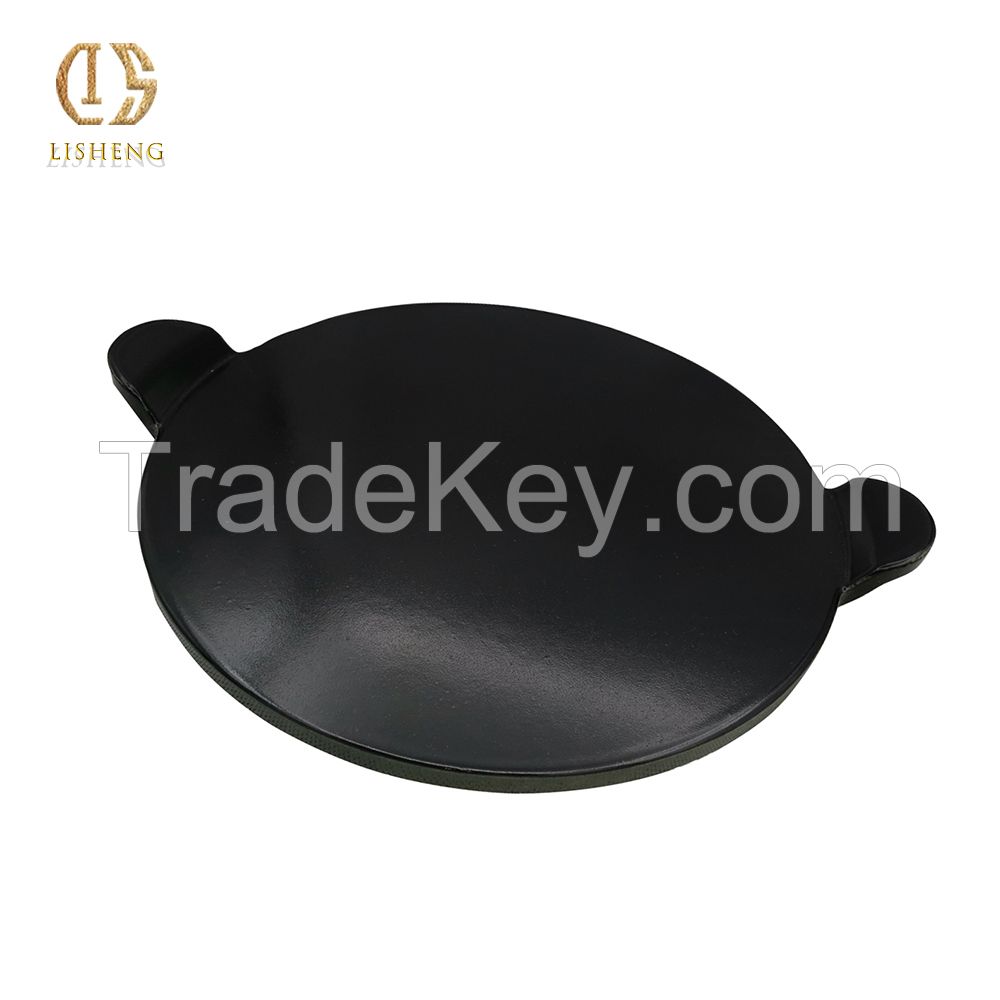 Wholesale High Quality 12-inch Round Glazed Baking Stone with Handle