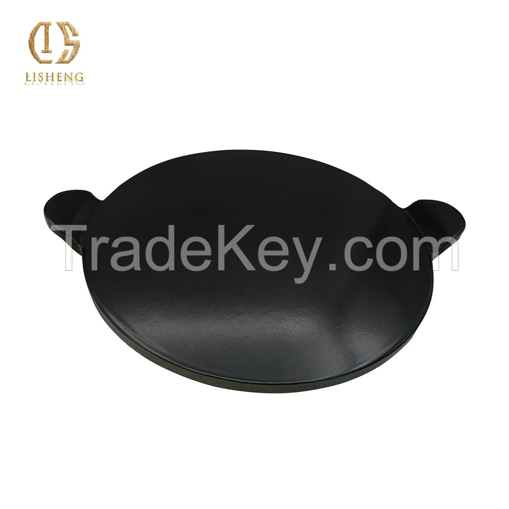 Wholesale High Quality 12-inch Round Glazed Baking Stone with Handle