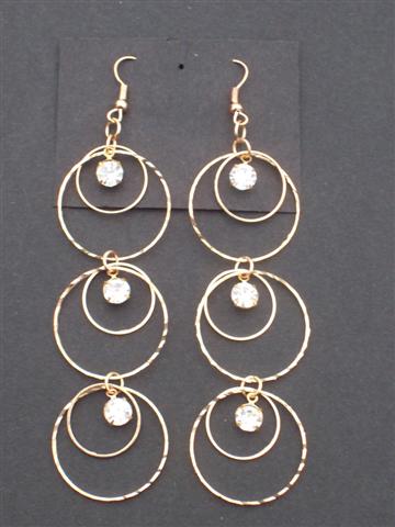 Gold triple hoop earring