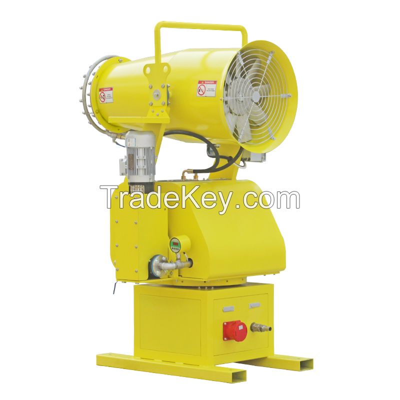 Fog Mist Cannon Machine For Dust Control And Deodorization In Demolition Of Construction Site