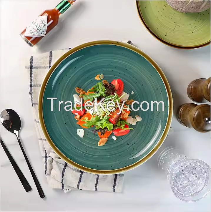 Nordic Hand Painted Printing Kitchen Wedding Restauramt Party Ceramics Porcelain Dinner Plates Sets Dinnerware