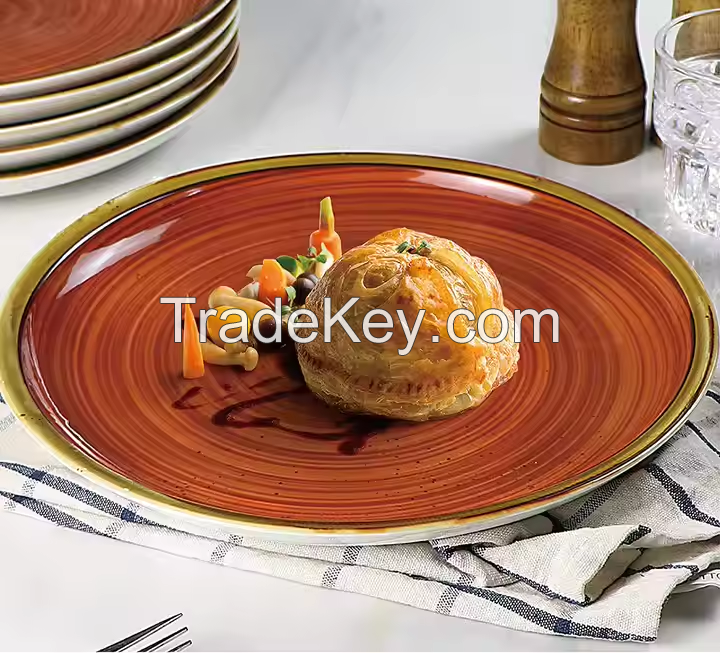 Nordic Hand Painted Printing Kitchen Wedding Restauramt Party Ceramics Porcelain Dinner Plates Sets Dinnerware