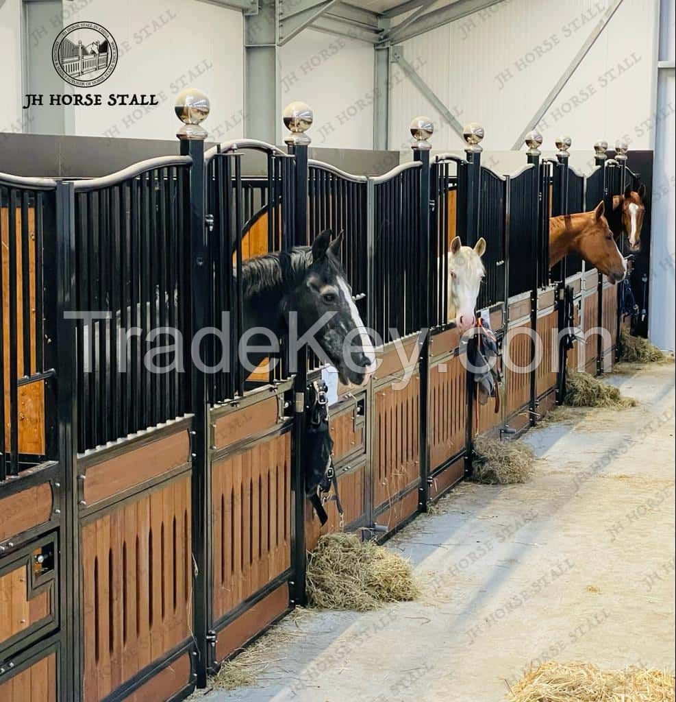 JH Horse Stable Factory 12â Elegant European Horse Stall Bamboo Panel Hot-dip galvanized fence