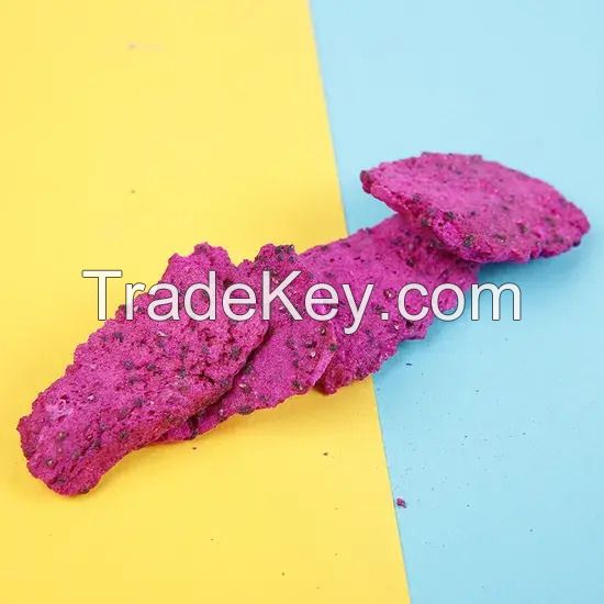 Fd Freeze-Dried Dragon Fruit Slices Dehydrated Ready-to-Eat Casual Snack Chips Bulk Red Heart Dragon Fruit Dried