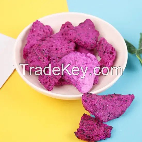 Fd Freeze-Dried Dragon Fruit Slices Dehydrated Ready-to-Eat Casual Snack Chips Bulk Red Heart Dragon Fruit Dried