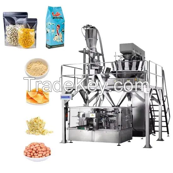 Premade Stand up Zipper Pouch Filling Sealing Machine Food Packing Machinery for Nuts and Chocolate