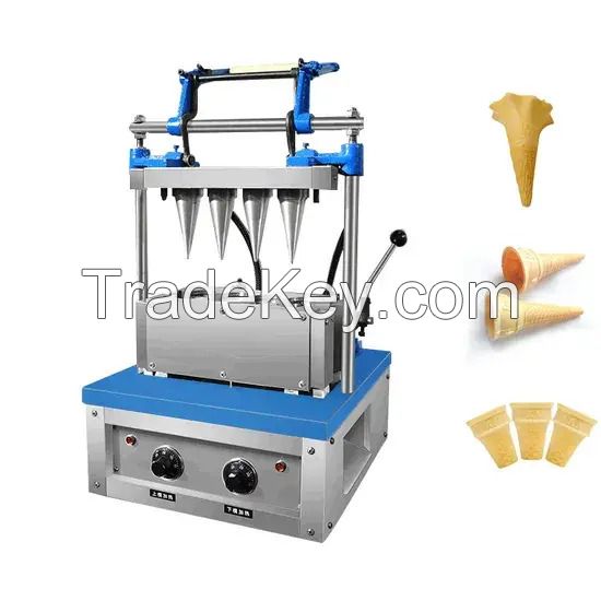 Automatic Waffle Ice Cream Cone Making Machine Waffle Cup Crispy Cone Maker