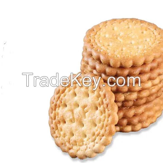 Wholesale Small Round Biscuits Healthy Salted Egg Yolk Bicuit Sea Salt Vegetable Flavor Biscuit Snacks