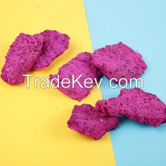 Fd Freeze-Dried Dragon Fruit Slices Dehydrated Ready-to-Eat Casual Snack Chips Bulk Red Heart Dragon Fruit Dried