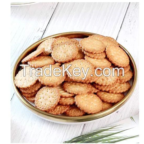 Wholesale Small Round Biscuits Healthy Salted Egg Yolk Bicuit Sea Salt Vegetable Flavor Biscuit Snacks