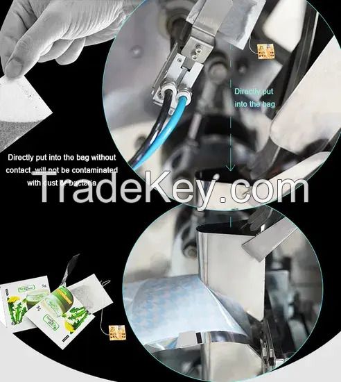 Fully Automatic Inner and Outer Bag Weighing Packing Machine Tea Leaves Packing Machine with Thread Tag
