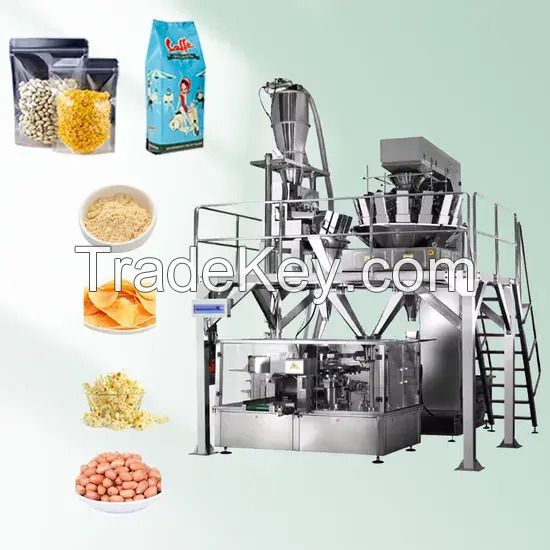 Premade Stand up Zipper Pouch Filling Sealing Machine Food Packing Machinery for Nuts and Chocolate