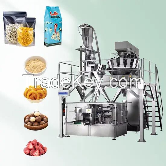 Premade Stand up Zipper Pouch Filling Sealing Machine Food Packing Machinery for Nuts and Chocolate