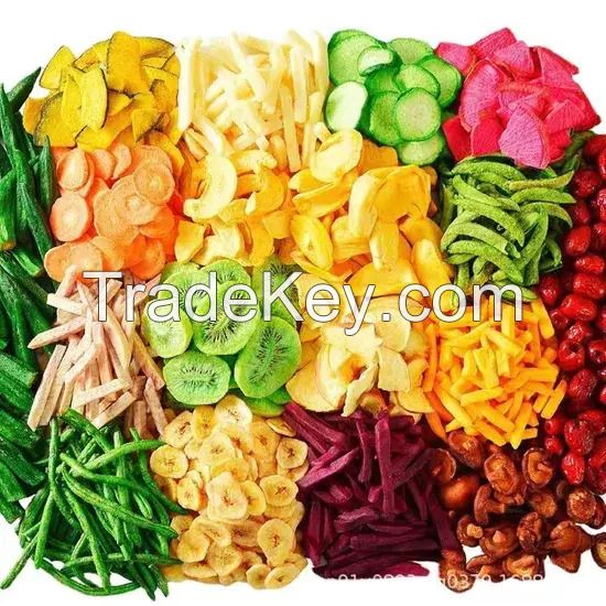 Wholesale Dried Fruit Vacuum Fried Mix Fruit and Vegetable Crisp Healthy Vegetable Snack Vf Fruit Vegetable