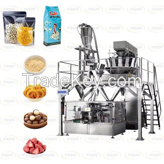 Premade Stand up Zipper Pouch Filling Sealing Machine Food Packing Machinery for Nuts and Chocolate