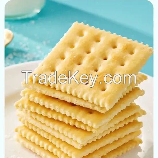 Wholesale Hot Selling Soda Biscuits Sea Salt Flavor Customized Biscuits Low Sugar Healthy Biscuits Snacks