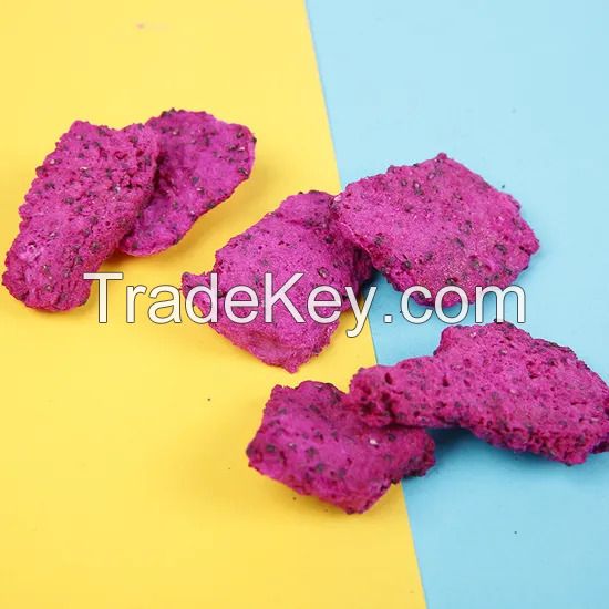 Fd Freeze-Dried Dragon Fruit Slices Dehydrated Ready-to-Eat Casual Snack Chips Bulk Red Heart Dragon Fruit Dried