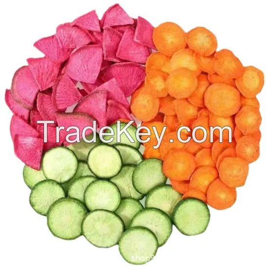 Wholesale Dried Fruit Vacuum Fried Mix Fruit and Vegetable Crisp Healthy Vegetable Snack Vf Fruit Vegetable
