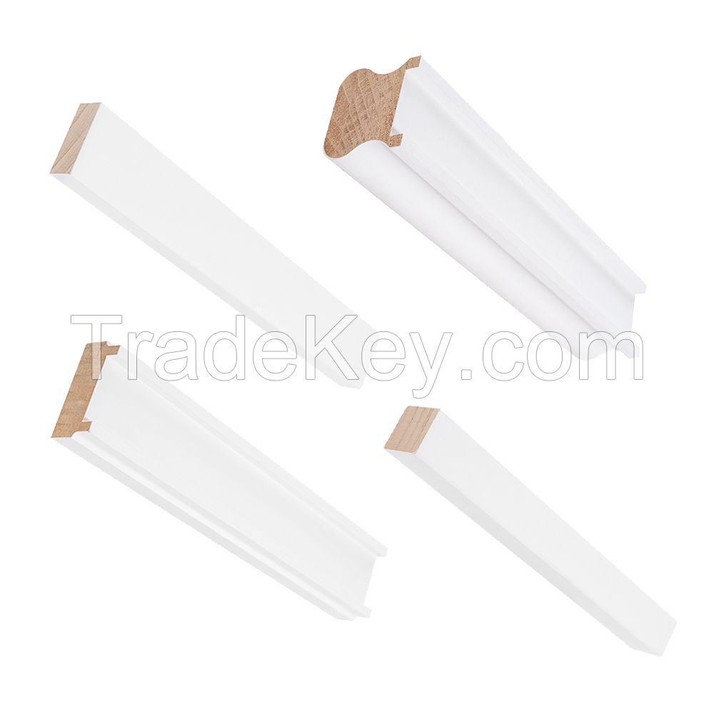 Manufacturer White priming Interior Wooden Stair Hand Rail Trim Moulding