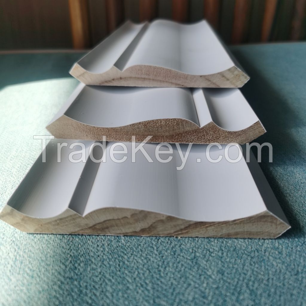 Modern Decorative Ceiling Solid wood Crown Moulding Trimming