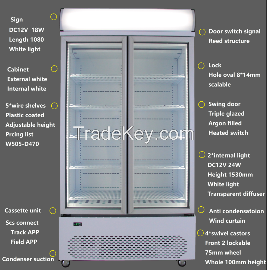 30 cubic feet upright display industrial freezr