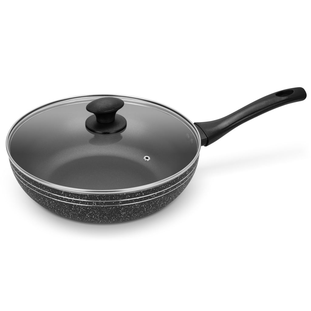 28cm Press Aluminium Non-stick Wokpan With Lid