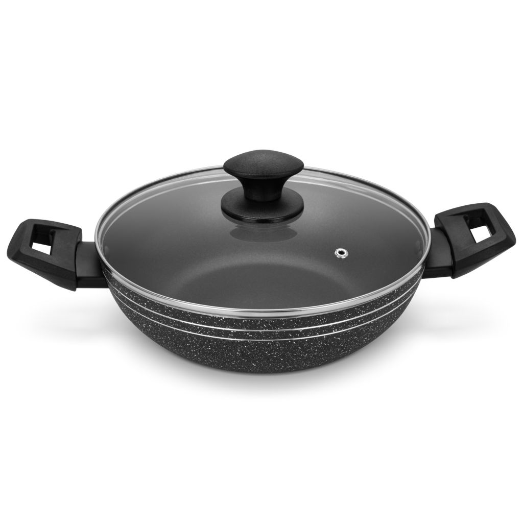 28cm Press Aluminium Non-stick Wokpan With Lid