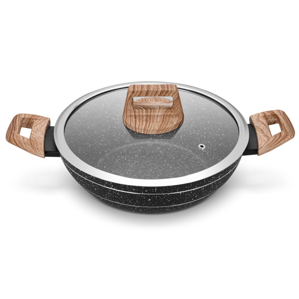 28cm Forged  Aluminium Non-stick Wokpan With Lid