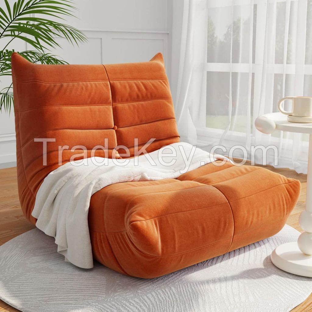 Nordic lazy sofa sofa living room single seat sofa soft fabric recliner lazy single layer caterpillar sofa