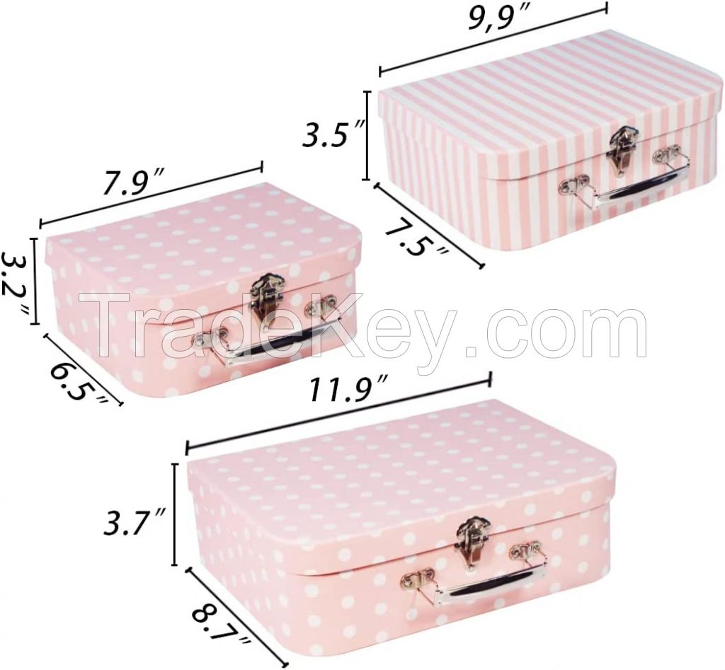 Paperboard Suitcases Storage Box Storage for Photo Storage Home Decoration, Wedding, Birthday, Anniversary and New Year Gift Decoration
