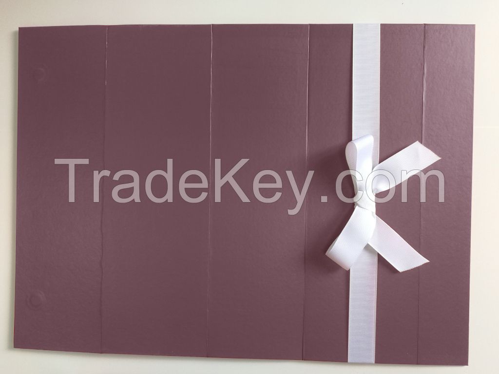 gift paper flower foldable box with ribbon