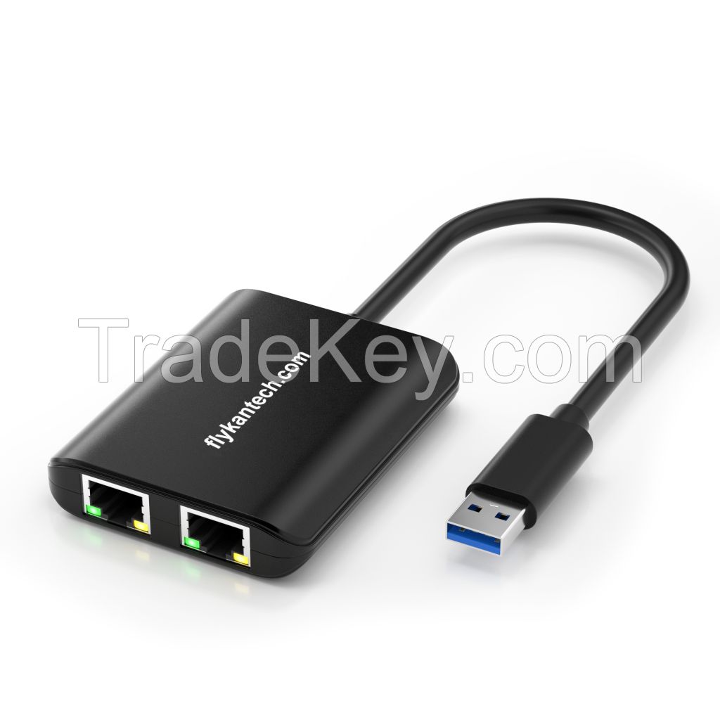 CU200 | USB 3.0 to Dual Port Gigabit Ethernet Adapter w/ USB Port