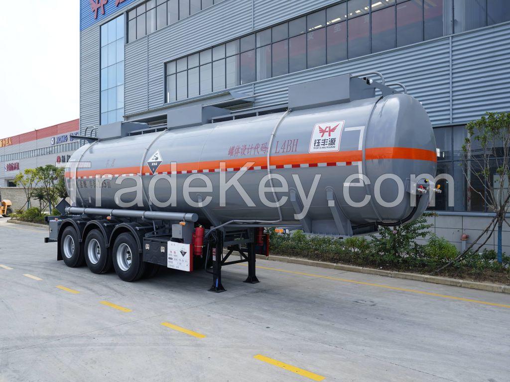 Chemical Tank 3 Axles Hydrochloric Acid Transport Semi Trailer Tanker