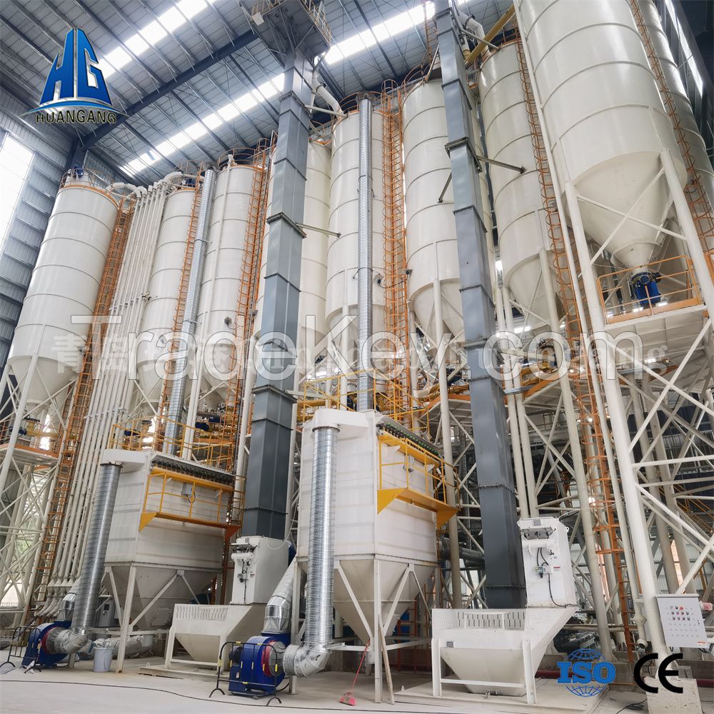 An annual output of 30,000 tons of industrial dry powder mortar, gypsum, tile glue, putty, ash powder, building materials mortar supporting production lines
