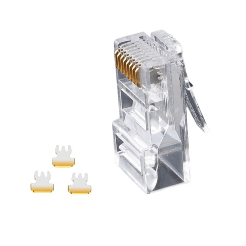 B11040 Cat5e Non-Shielded Gold-Plated RJ45 Crystal Head with 8P8C Triangular Chip