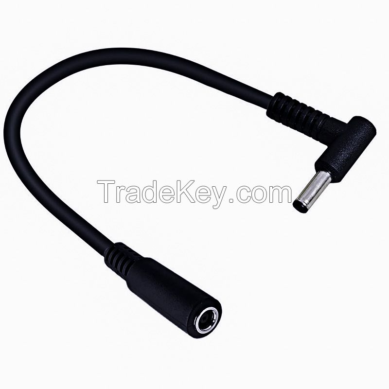 90-degree 4.5*3.0mm Elbow DC Power Extension Cable, Suitable for HP Laptop, 4.5*3.0mm Male-Female Adapter Cable 