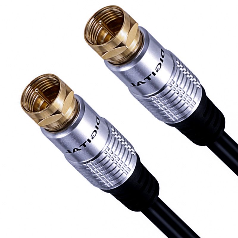 F-Type Male-Male Video Cable for Satellite Receiver, F-Type RF Cable, F-Type (Imperial) for Set-Top Box Antenna and Cable TV