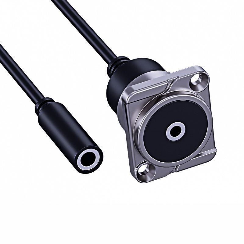 Zinc Alloy D-type 3.5 Audio Female-to-Female Connection Cable