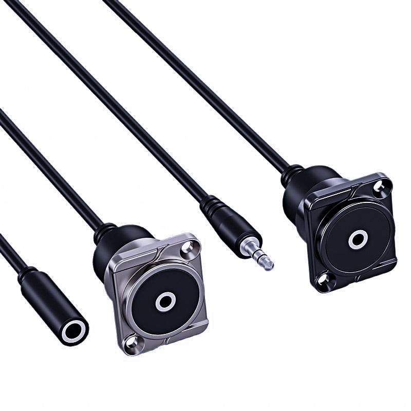 Zinc Alloy D-type 3.5 Audio Female-to-Female Connection Cable