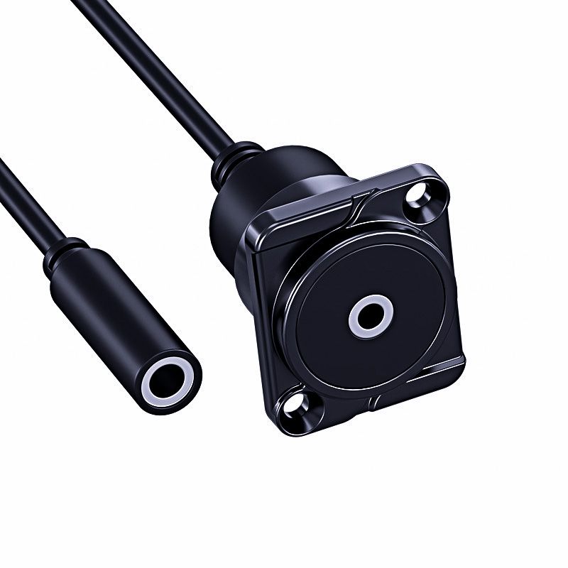 Zinc Alloy D-type 3.5 Audio Female-to-Female Connection Cable