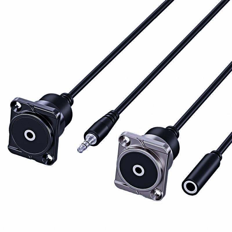 Zinc Alloy D-type 3.5 Audio Female-to-Female Connection Cable