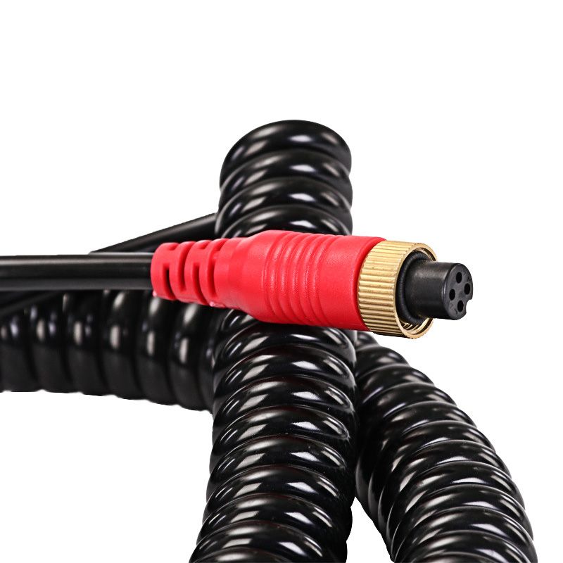 Double-shielded Four-way Monitoring M12 Aerospace Connector Video Spring Wire for Trailers