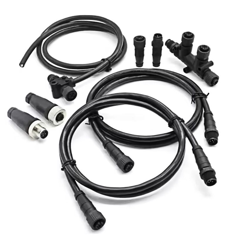 NMEA2000 5-Pin 6-Way M12 T-Splitter Adapter, M12 A-Coded Male and Female, IP67/IP68 Waterproof M12 T-Connector